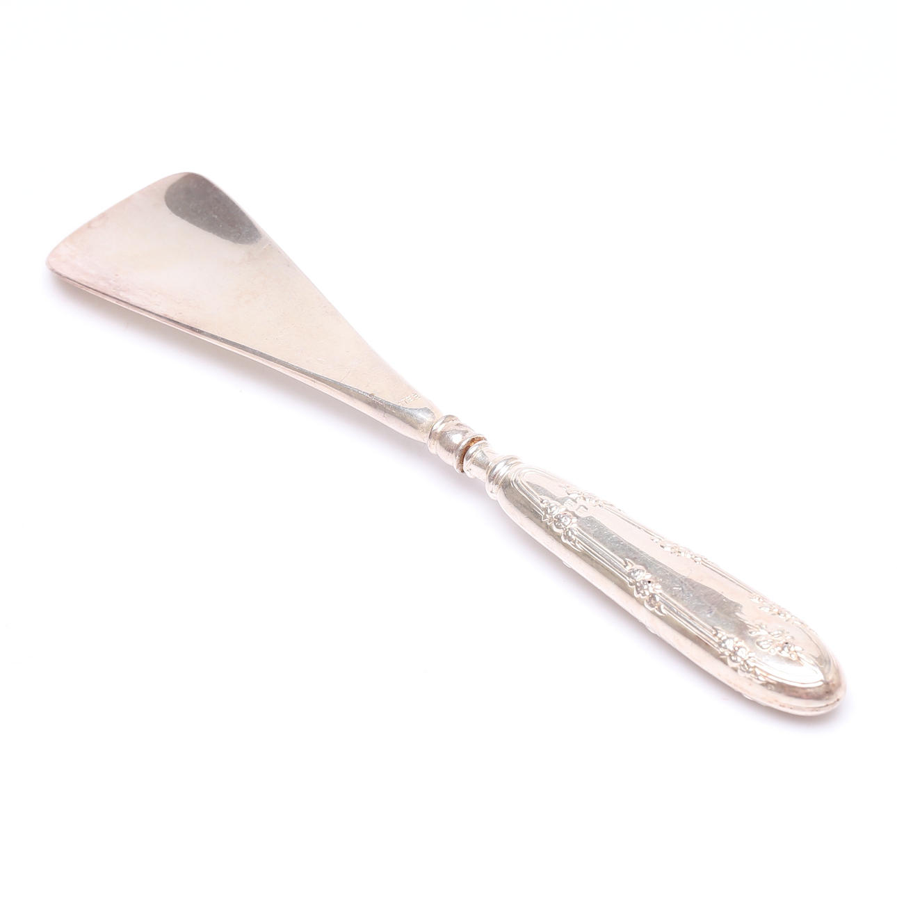 SKOHORN, silver och metall, England.