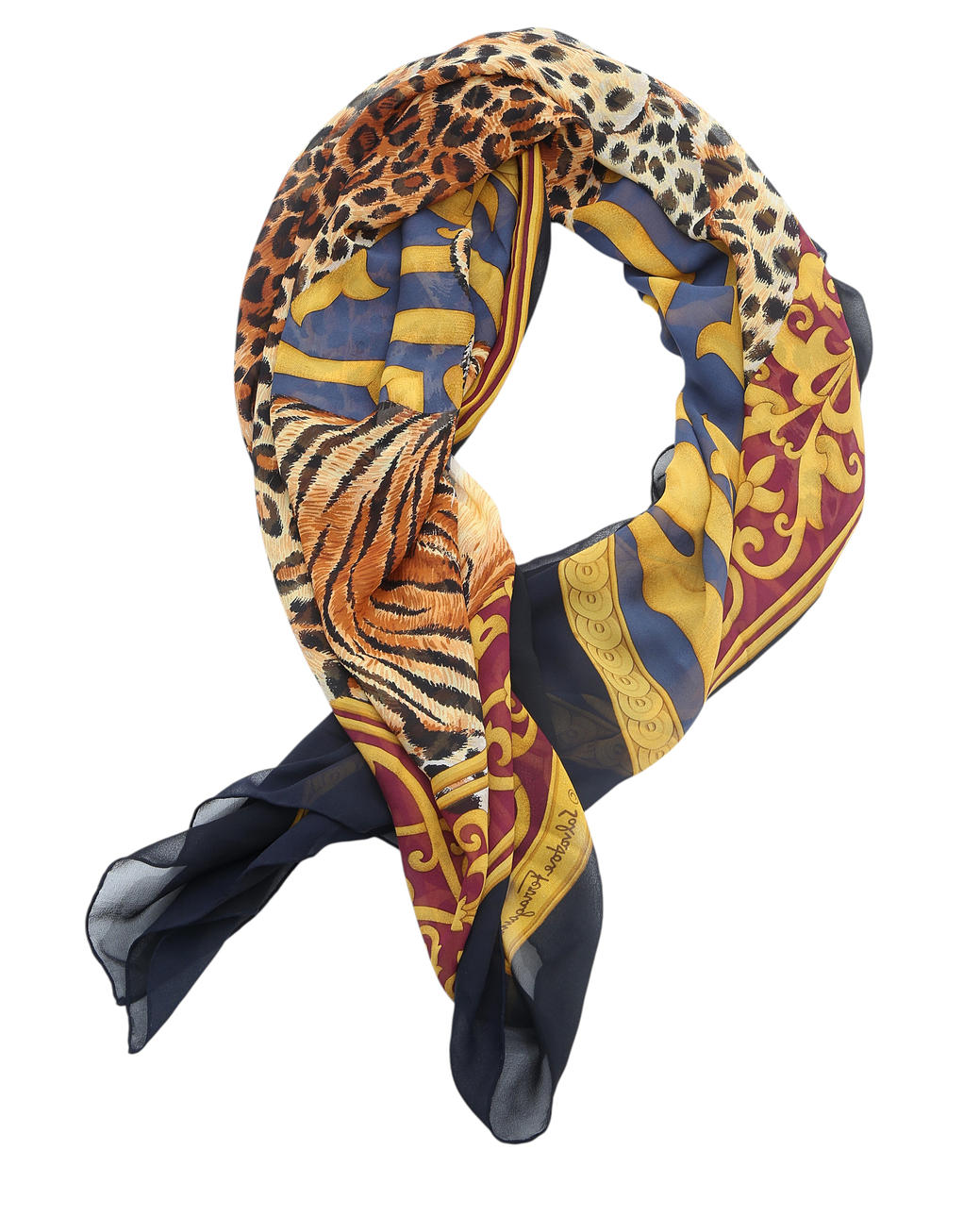 SALVATORE FERRAGAMO. Printed silk scarf.