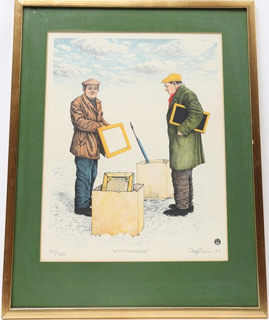 TAGE ÅSEN. “Art Market” signed and numbered. Dated 1977.