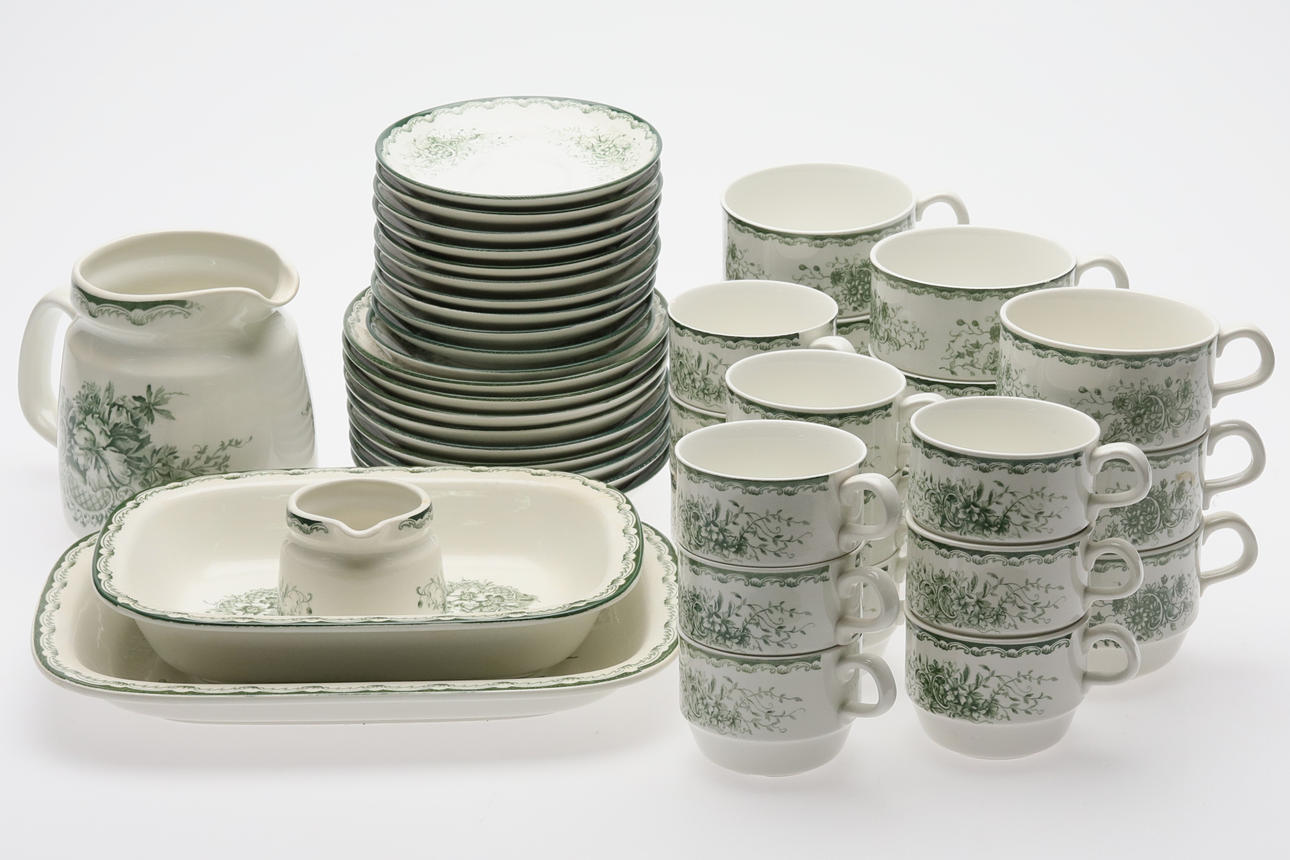 SERVISDELAR "Gröna Anna", Rörstrand, 45 delar.