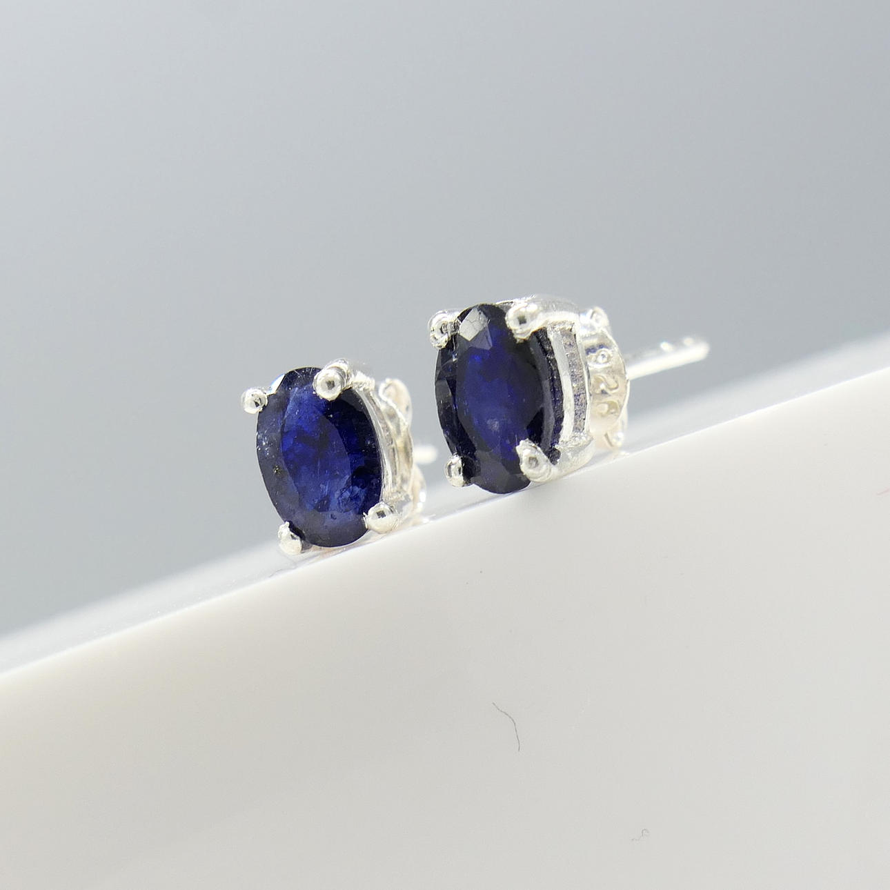 BLUE SAPPHIRE stud earrings.