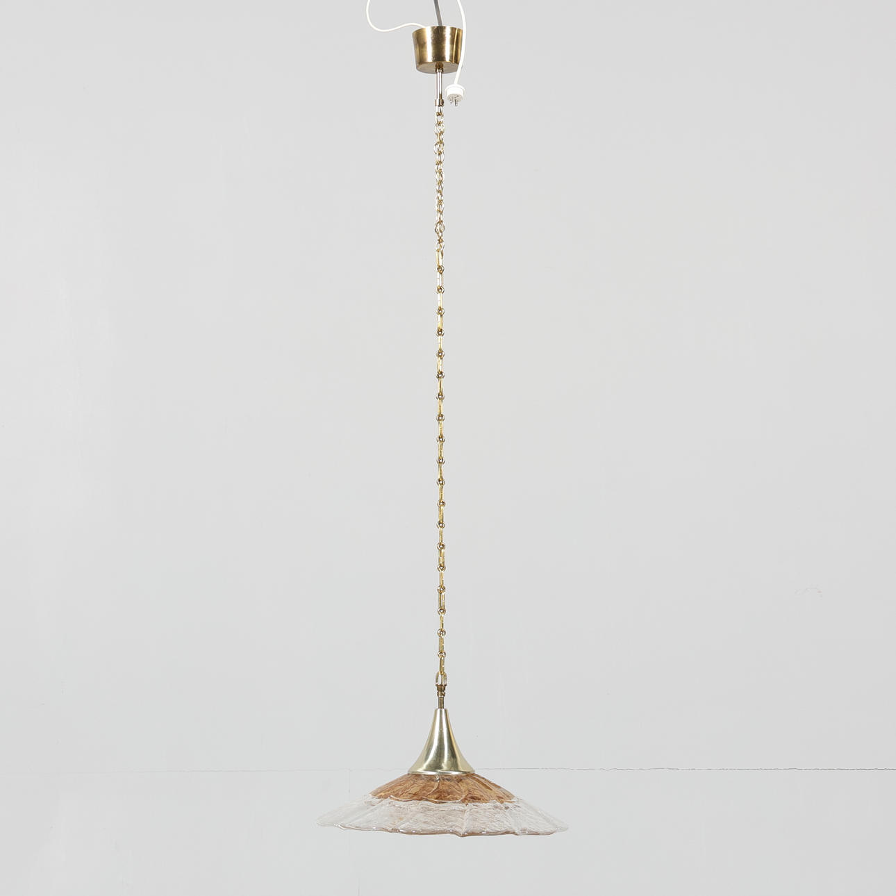 LARS HELLSTEN. Ceiling lamp, metal and glass, Orrefors.