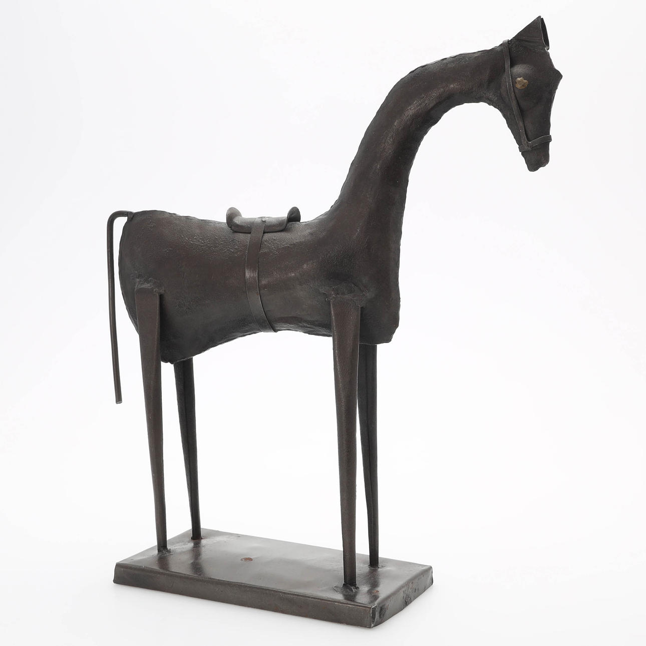 A METAL SCULPTURE, horse.