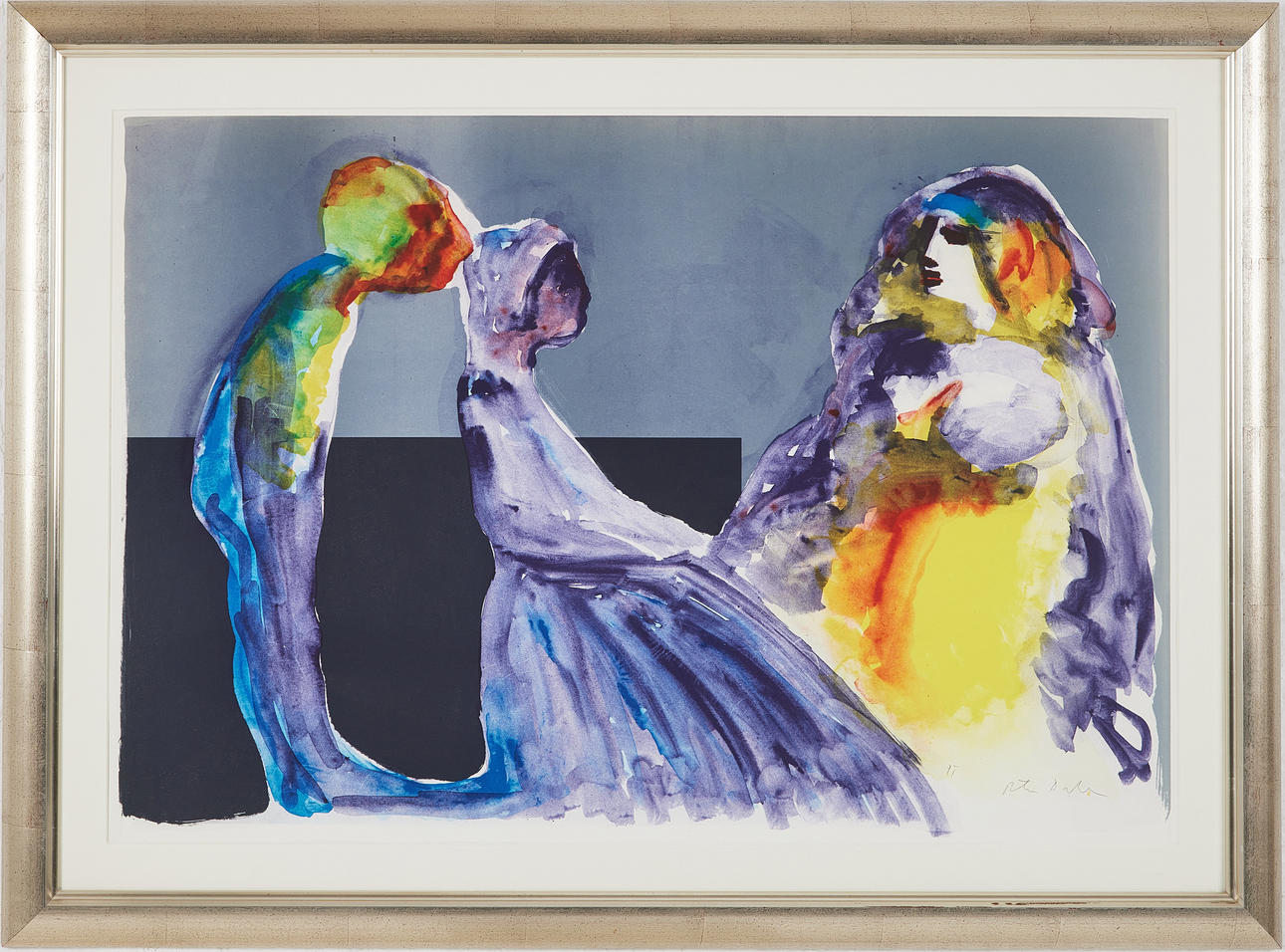 PETER DAHL. Composition with three ladies, lithograph in colours, signed Peter Dahl, PT.