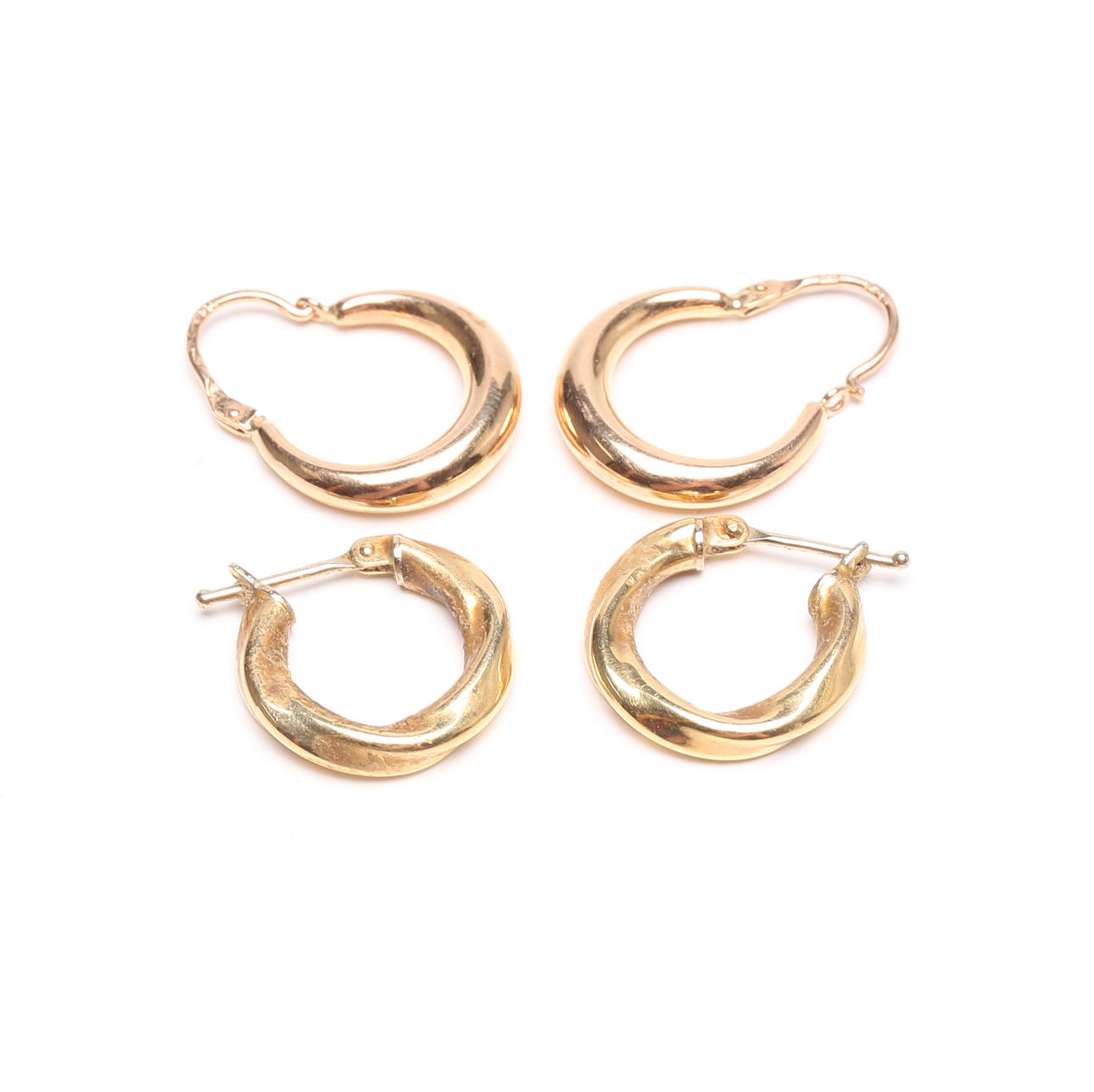 ÖRHÄNGEN, 2 par, 14 samt 18k guld.