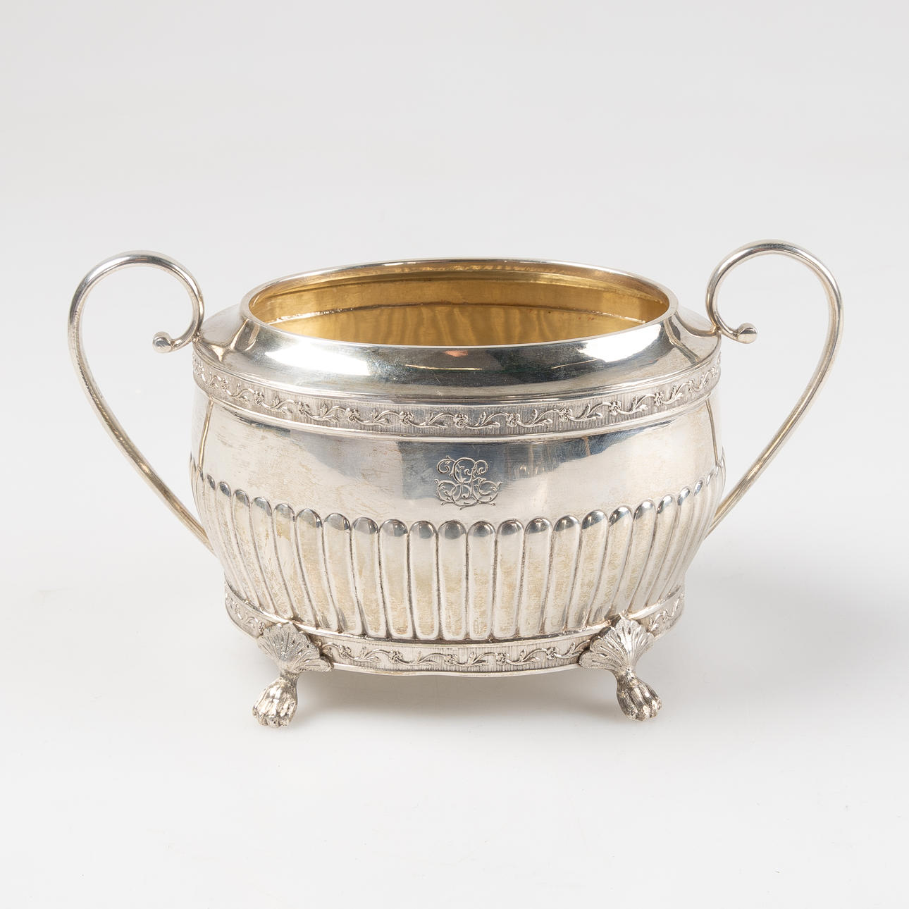 AUGUST LUNDSTRÖM. Sockerskål, Lund 1922, silver.