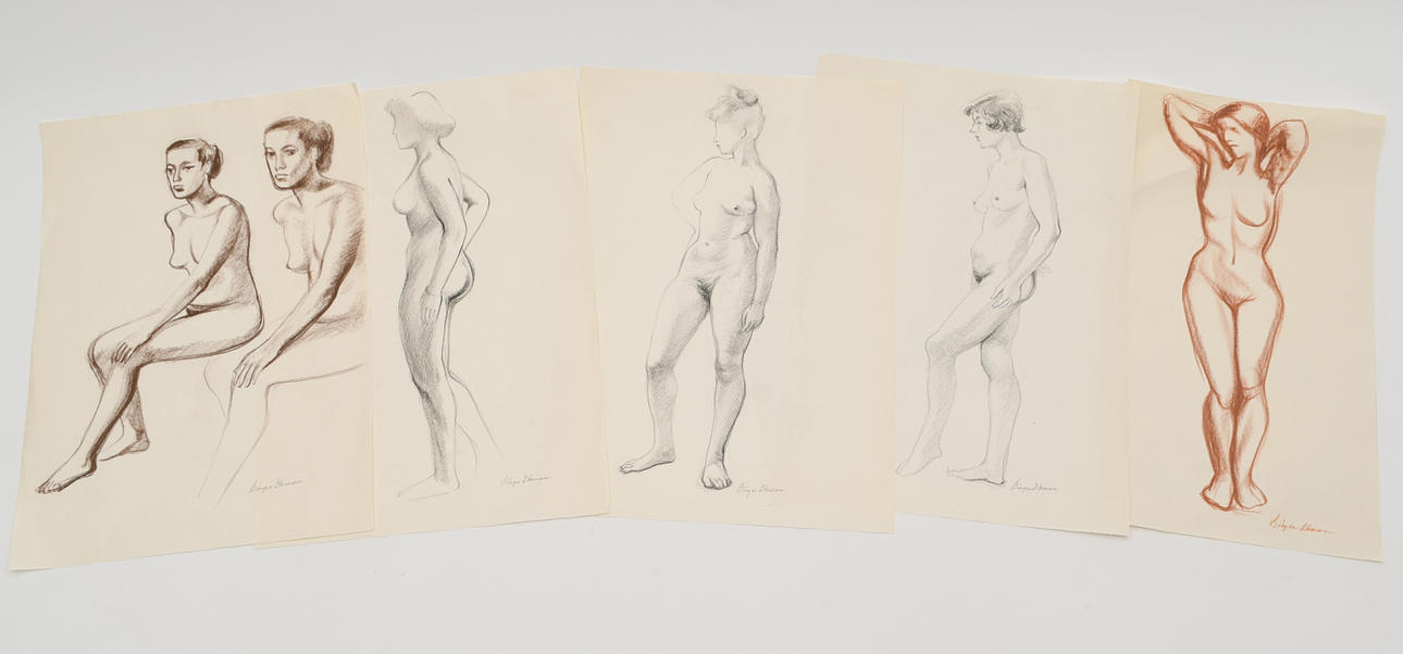 BIRGER EKMAN. Kroki drawings 5 pcs.