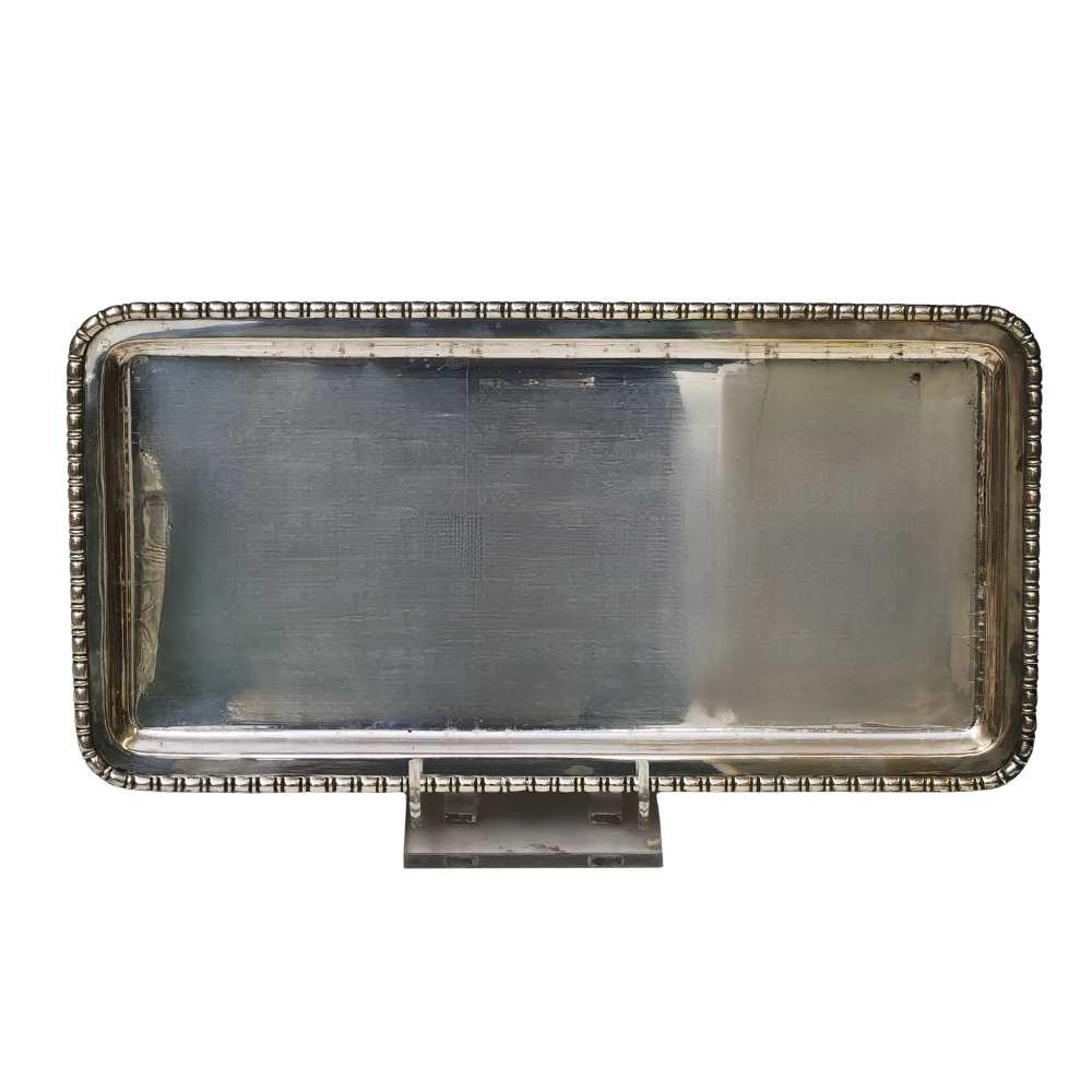 JENSEN JEWELRY. RECTANGULAR TRAY IN PUNCHED SILVER.