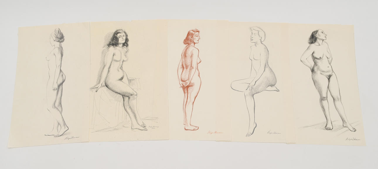 BIRGER EKMAN. Kroki drawings 5 pcs.
