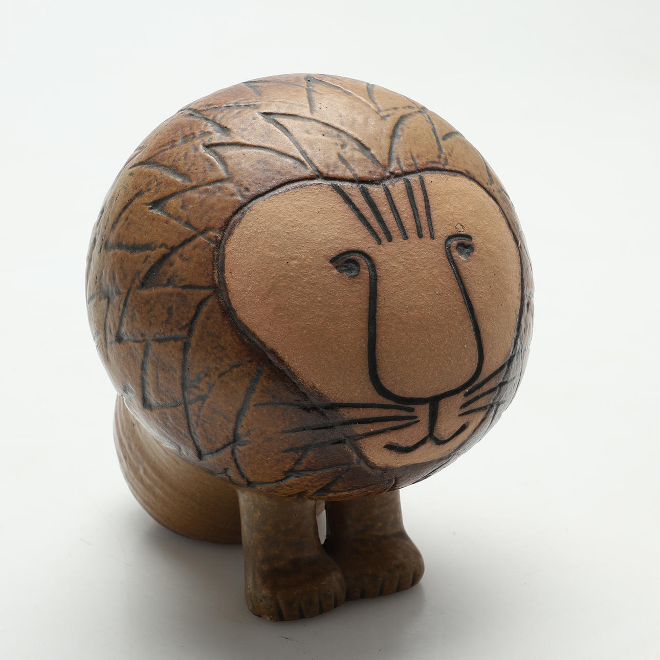 LISA LARSON. “Lion”, Ceramics Studio, signed and dated -95.