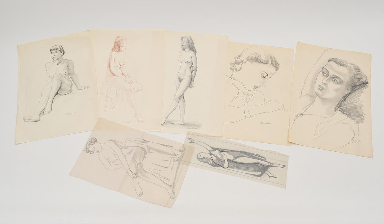 BIRGER EKMAN. Kroki drawings 7 pcs.