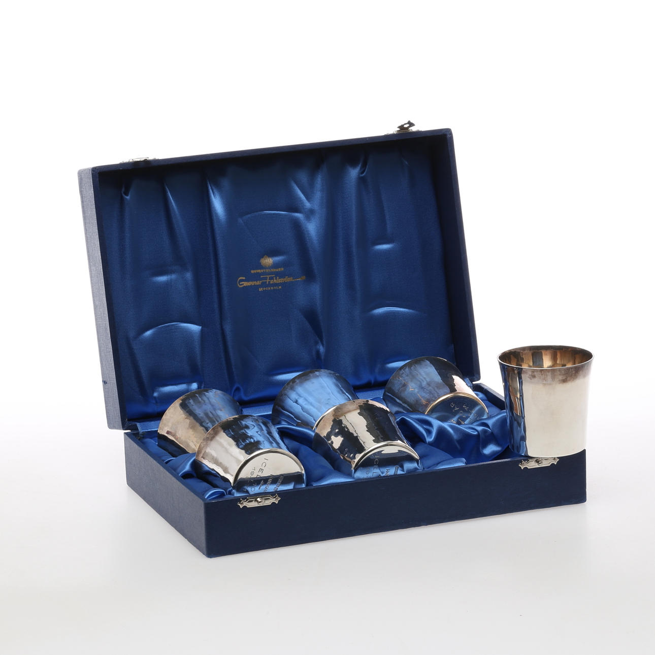 BÄGARE, 6 st, silver, Löfman, MGAB, Uppsala, 1970.