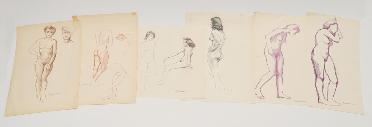 BIRGER EKMAN. Kroki drawings 6 pcs.