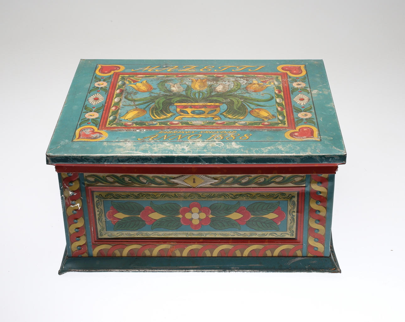 BURK MED LOCK, plåt, Mazetti, Malmö, 1900-talets andra hälft.