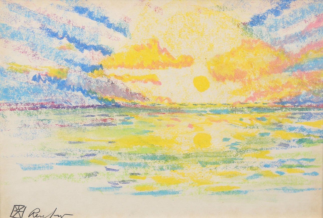 OIDENTIFIERAD KONSTNÄR. pastel chalk on paper, indistinctly signed.