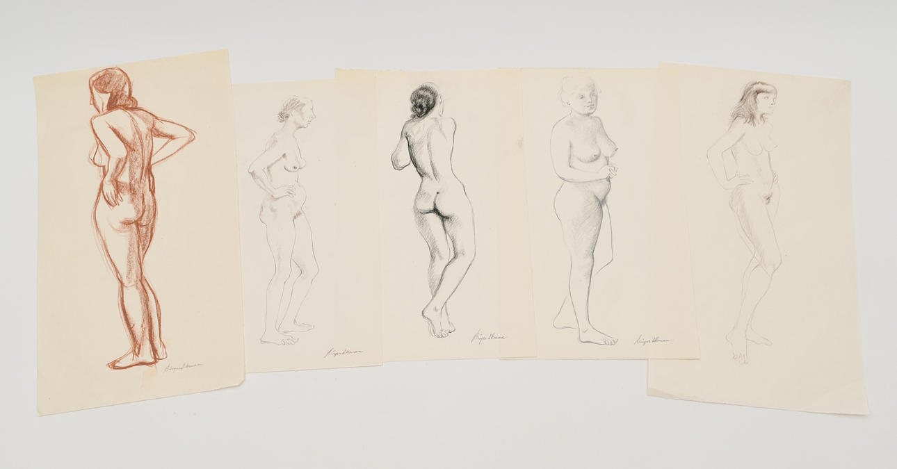 BIRGER EKMAN. Kroki drawings 5 pcs.