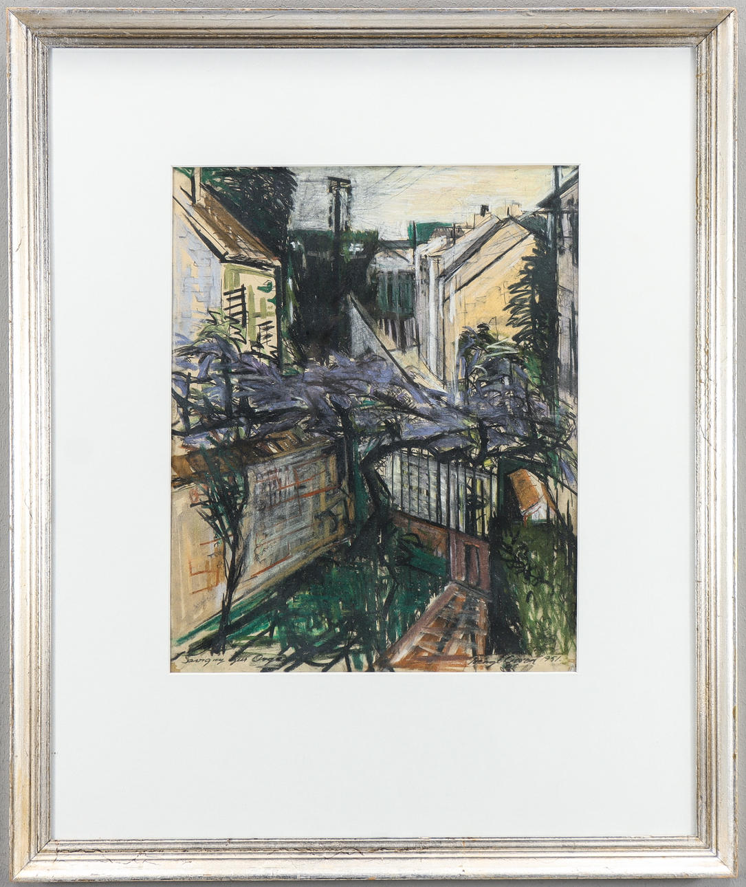 BENGT OLSON. Mixed media, signed 1951.