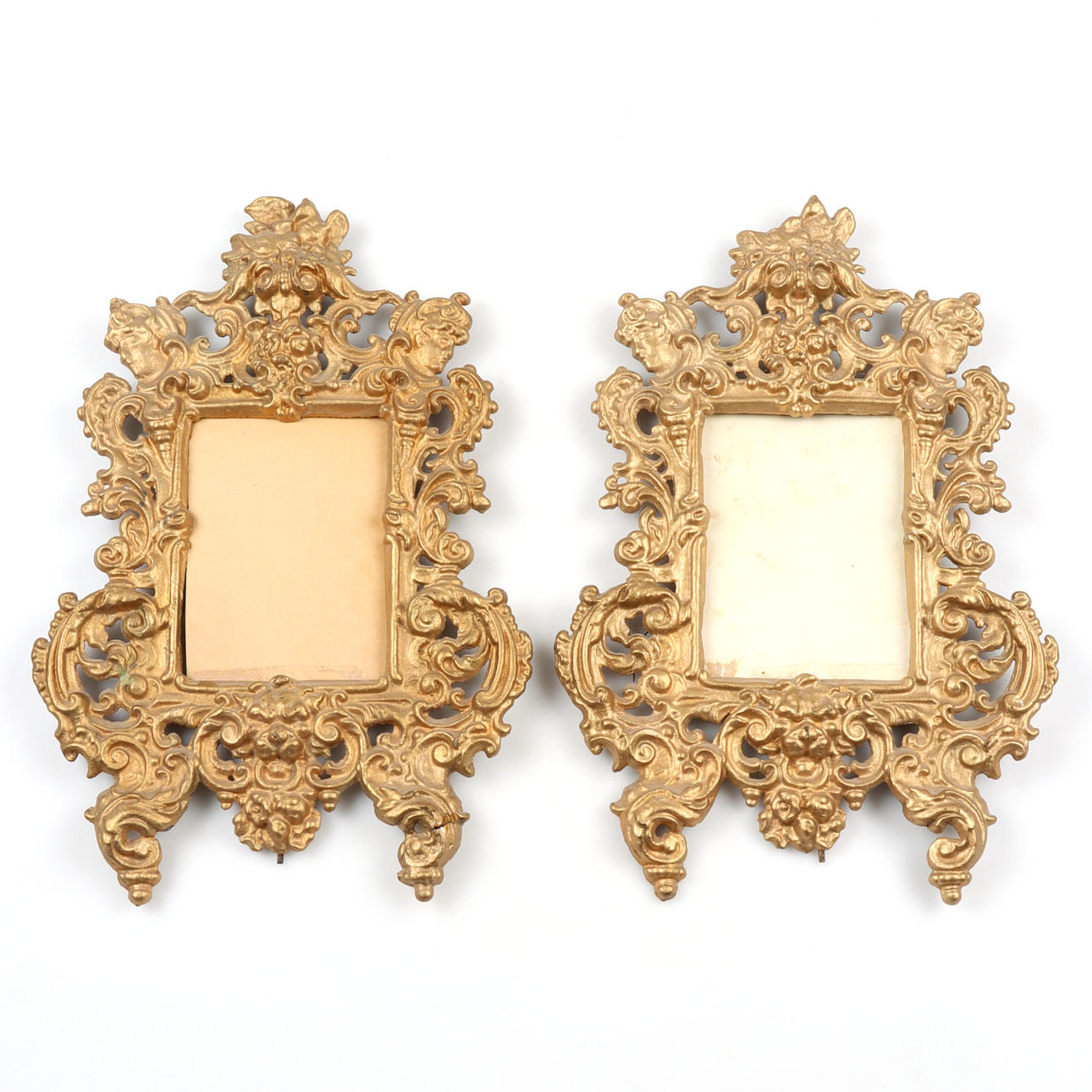 Two bronze cast iron frames, 18th/20th century.