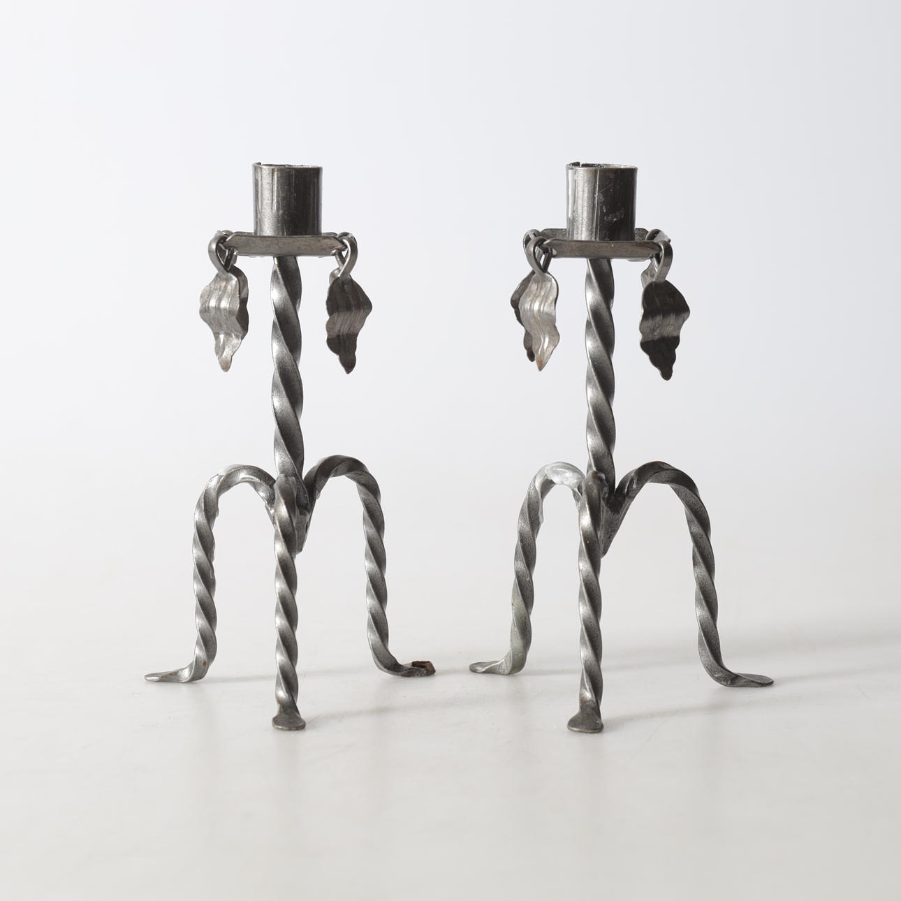 CANDLESTICKS, 1 pair, forging, Käck & Hedby, Leksand.