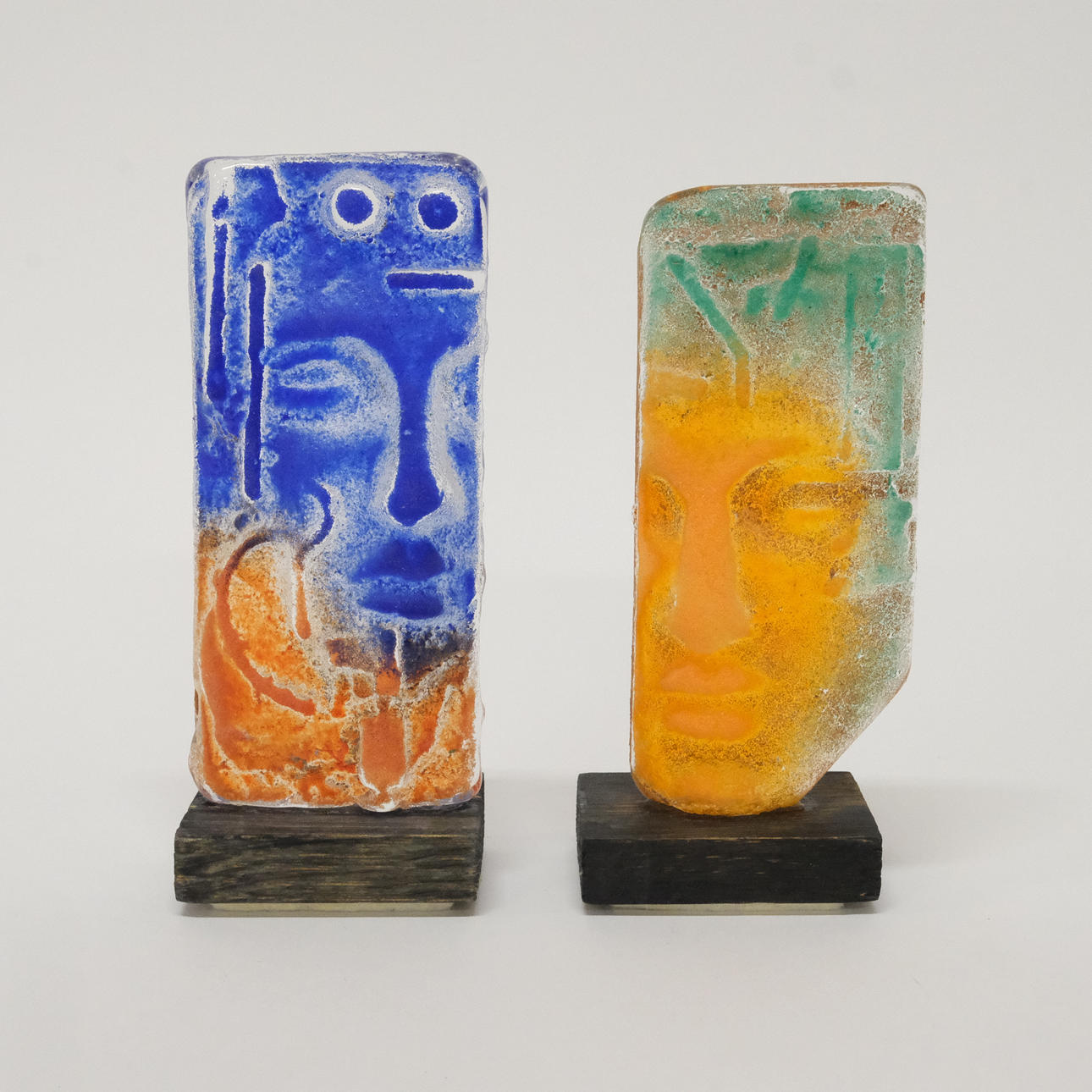 BJÖRN EKEGREN. TWO GLASS SCULPTURES.