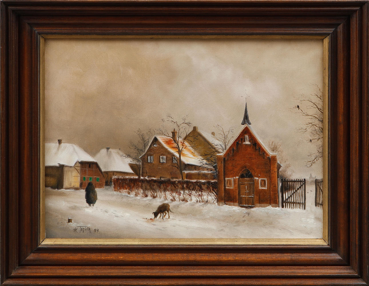 OIDENTIFIERAD KONSTNÄR. Winter picture, oil on canvas, signed and dated.