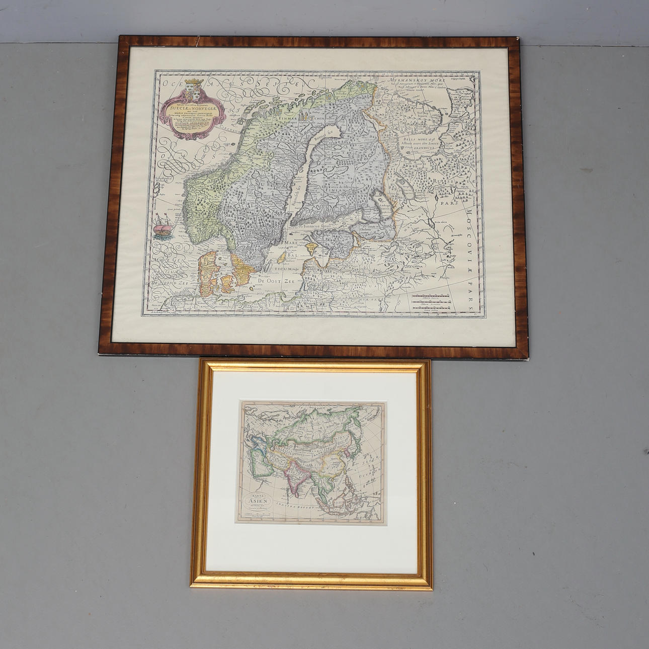 2 framed maps, Nordic countries and Asia.