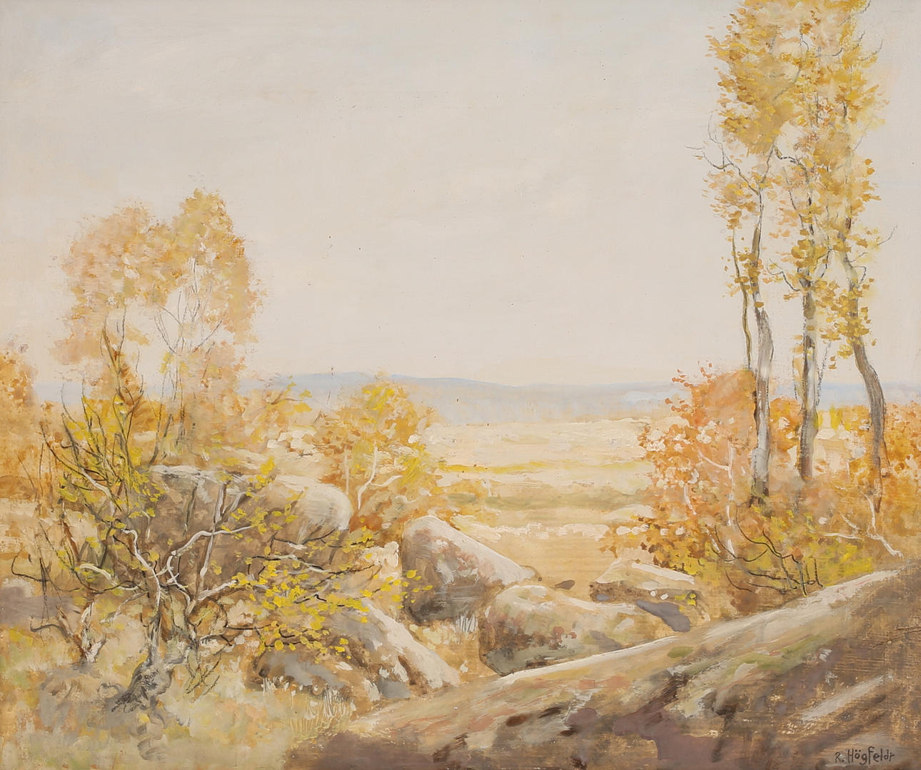 ROBERT HÖGFELDT. Oil on panel, signed.