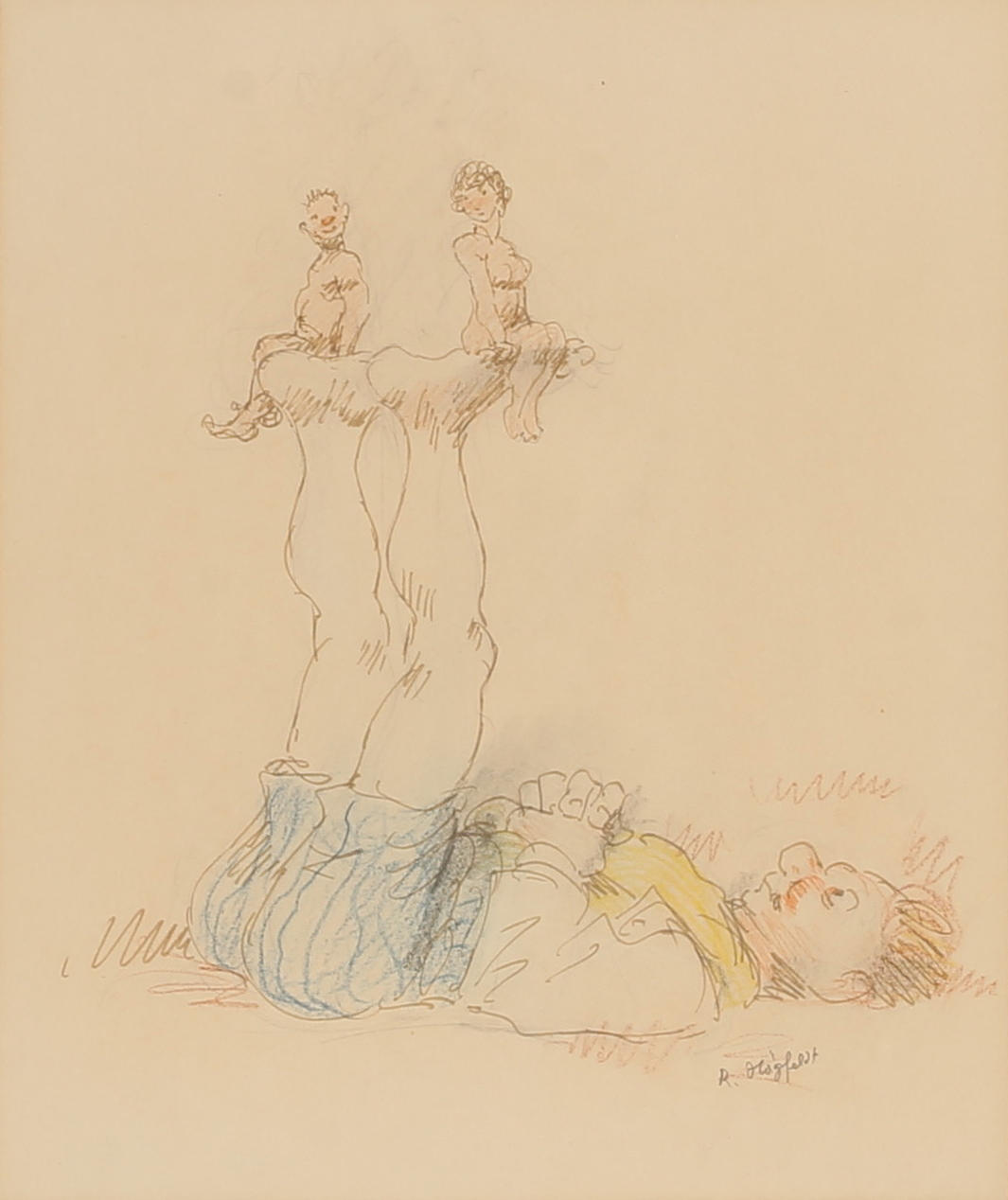 ROBERT HÖGFELDT. Mixed media, signed.