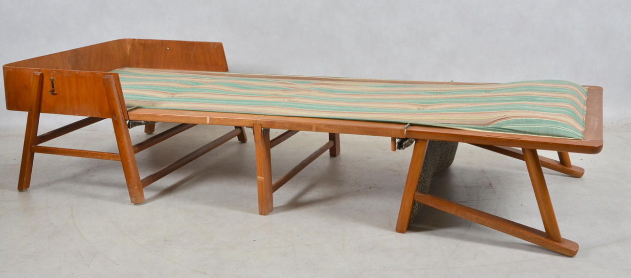 KARMSTOL/SÄNG, teak, 1950/60-tal.