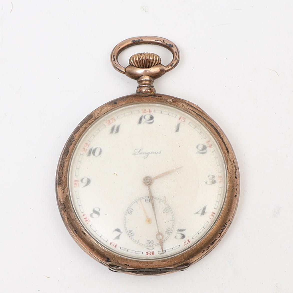 POCKET WATCH, Longines, silver, enamelled dial.