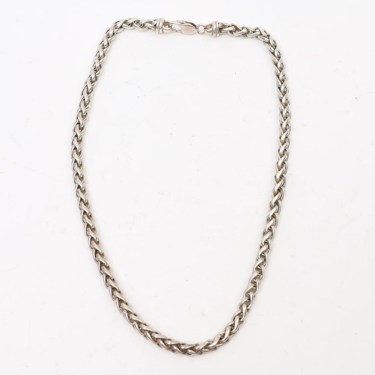 NECKLACE, sterling silver, braided link.