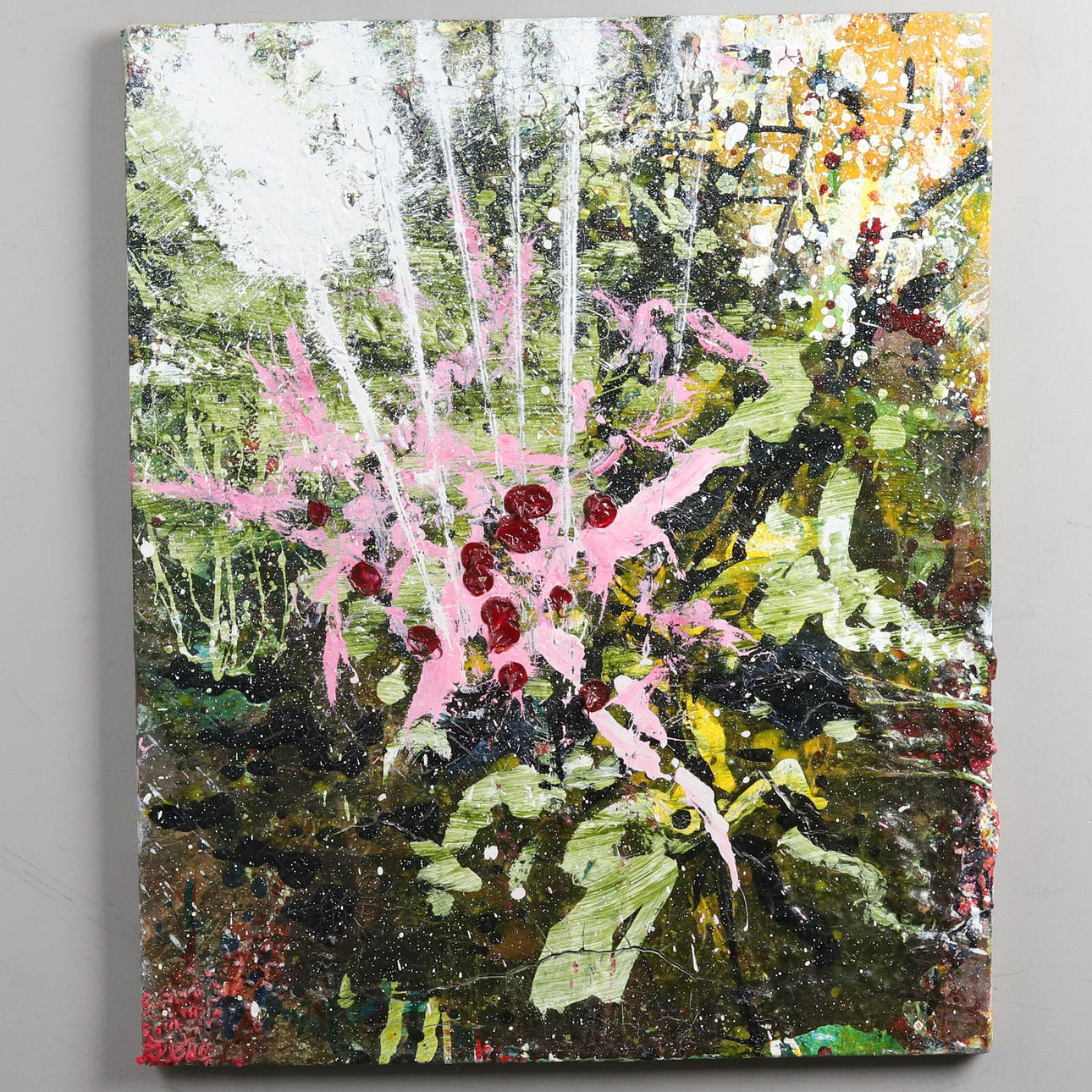 JAMES BATES. Mixed media on canvas, “Hybrid”, signed and dated 2020.