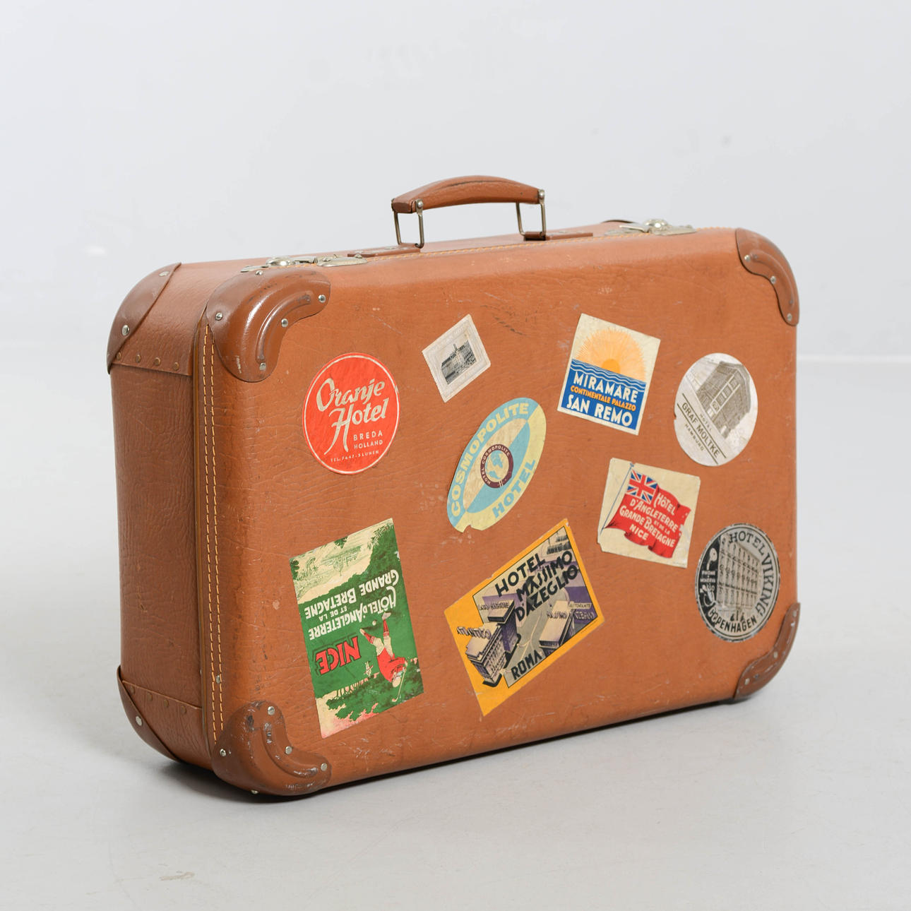 A mid-20th century retro suitcase.