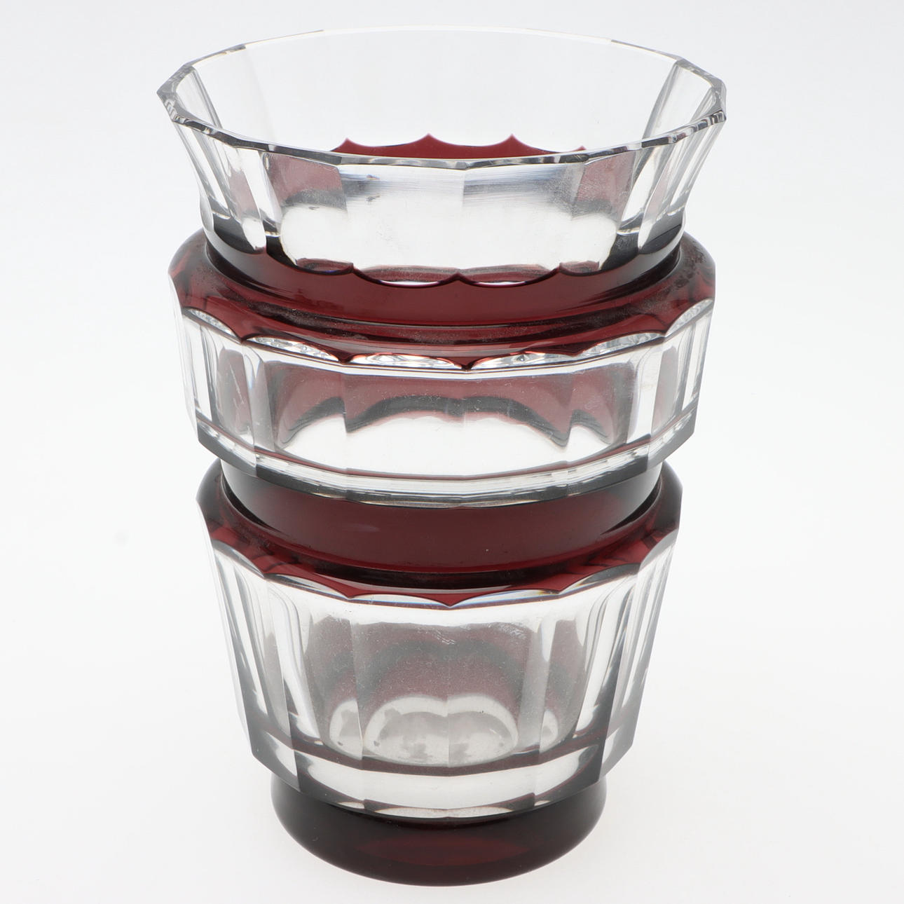 A vase, glass, Val Saint-Lambert, Belgium, signed.