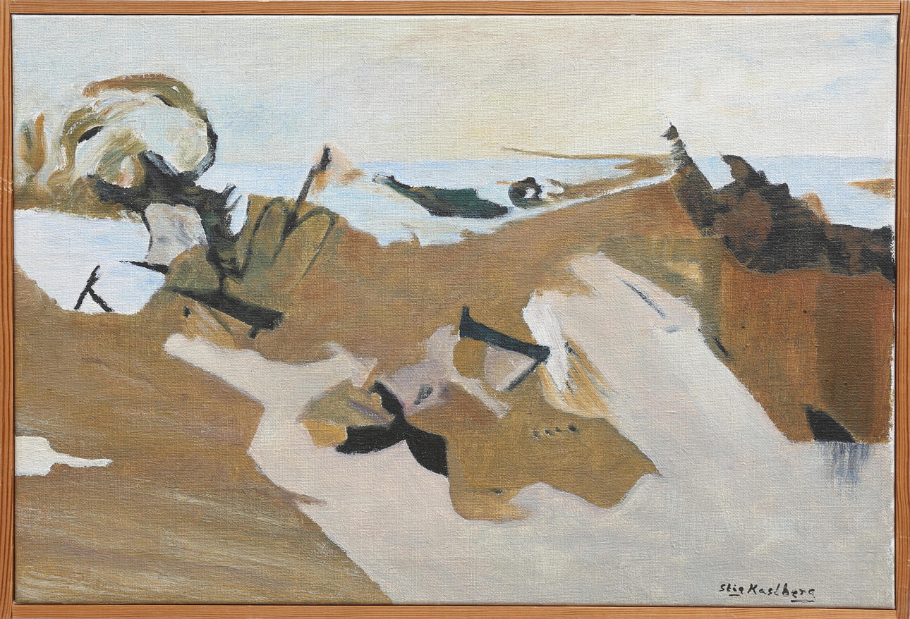STIG KASTBERG. "Höst Öland", olja på duk, signerad, daterad à tergo 77-12-17.