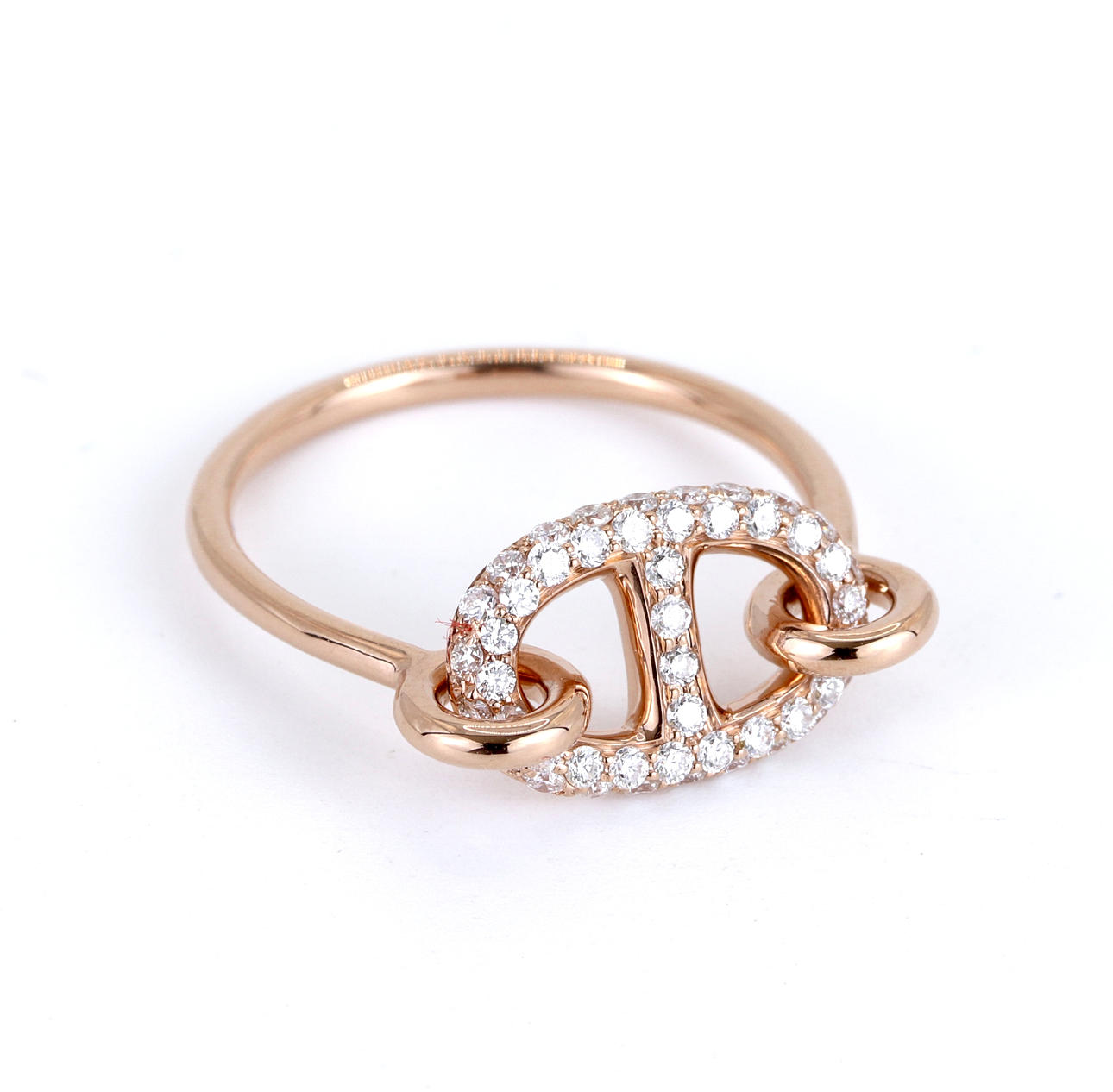 HERMES 'FARANDOLE' 18K ROSE GOLD DIAMOND SET RING.