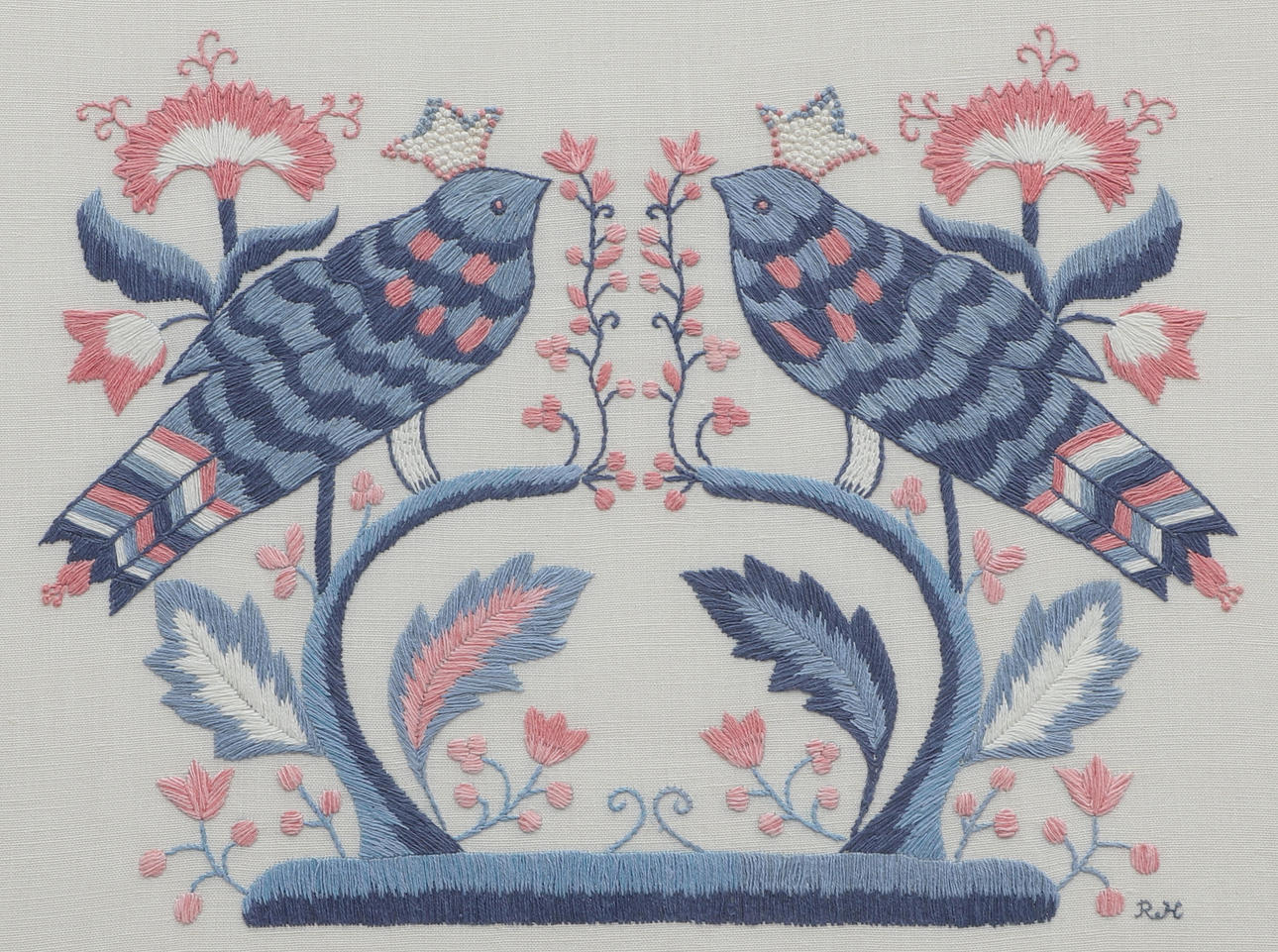 TAVLA, Blekingesöm, textil, glas & träram.