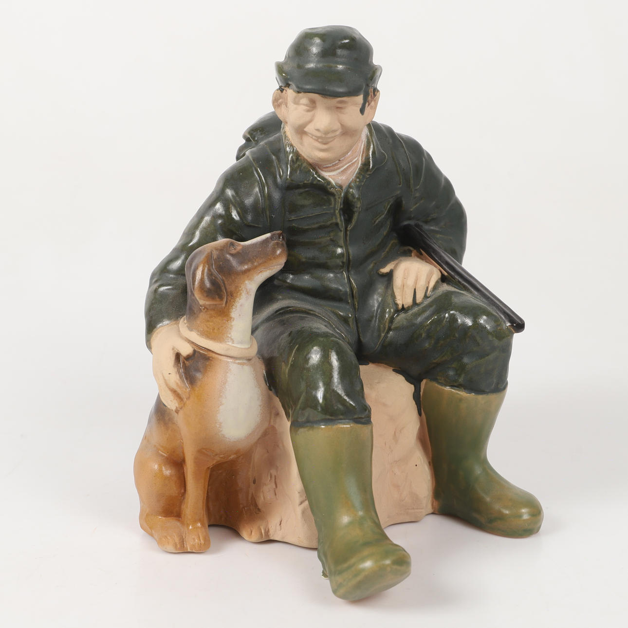 EWA JARENSKOG. Figurin, jägare, delvis glaserad keramik, Jie, Gantofta.