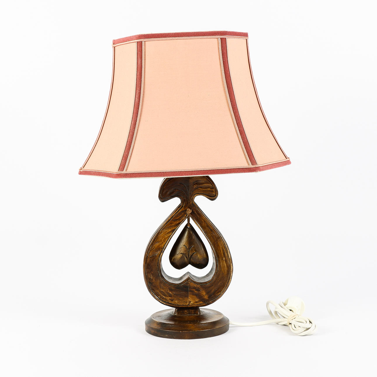 JAMES ERIKSSON. Table lamp, heart model, carved wood.