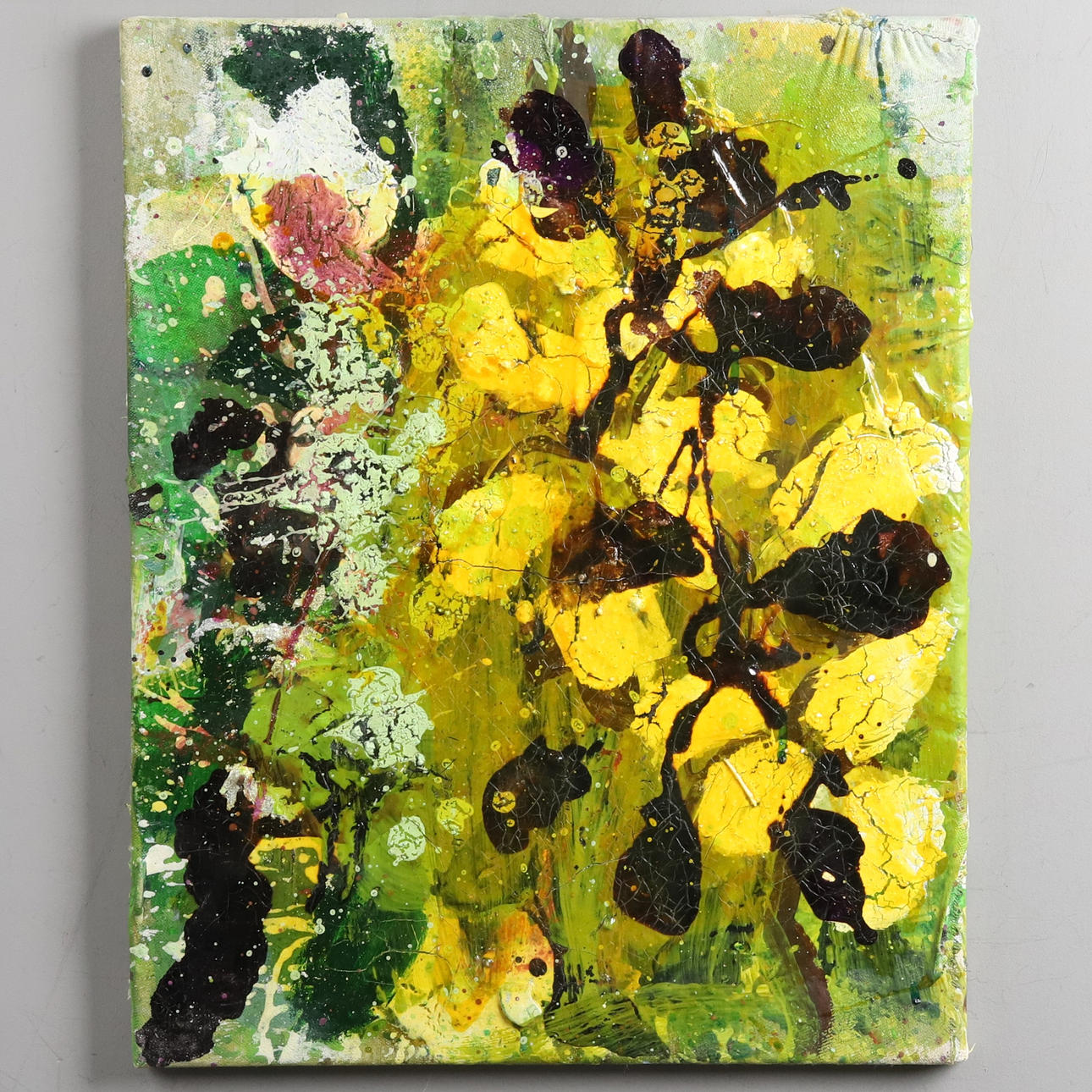 JAMES BATES. Mixed media on canvas, “Merger”, signed and dated 2020.