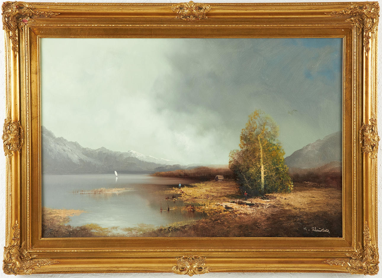 KARL SCHMIDBAUER (ÖSTERRIKE 1921-1998). Alpine landscape.