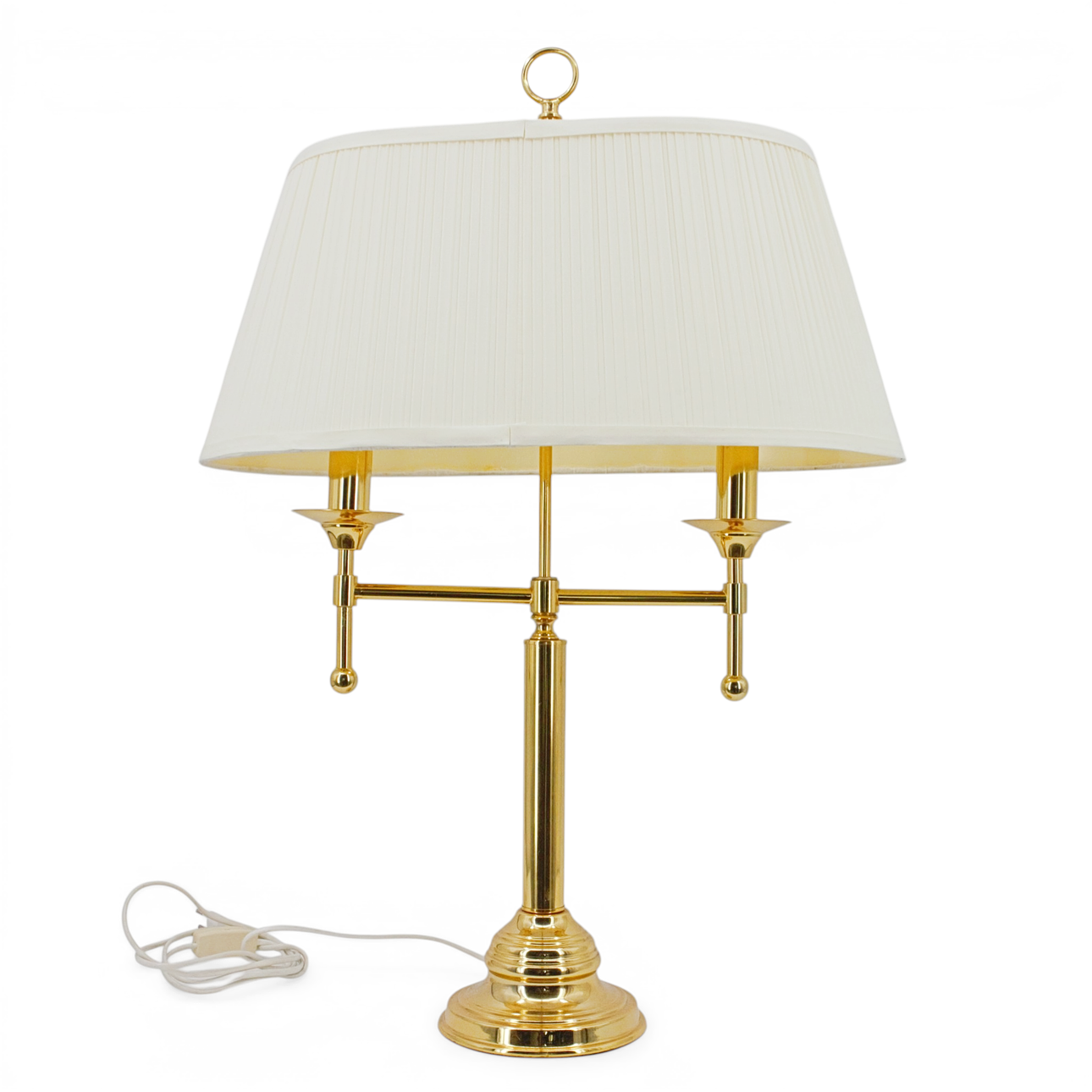 A table lamp, gilt, two light points, contemporary.