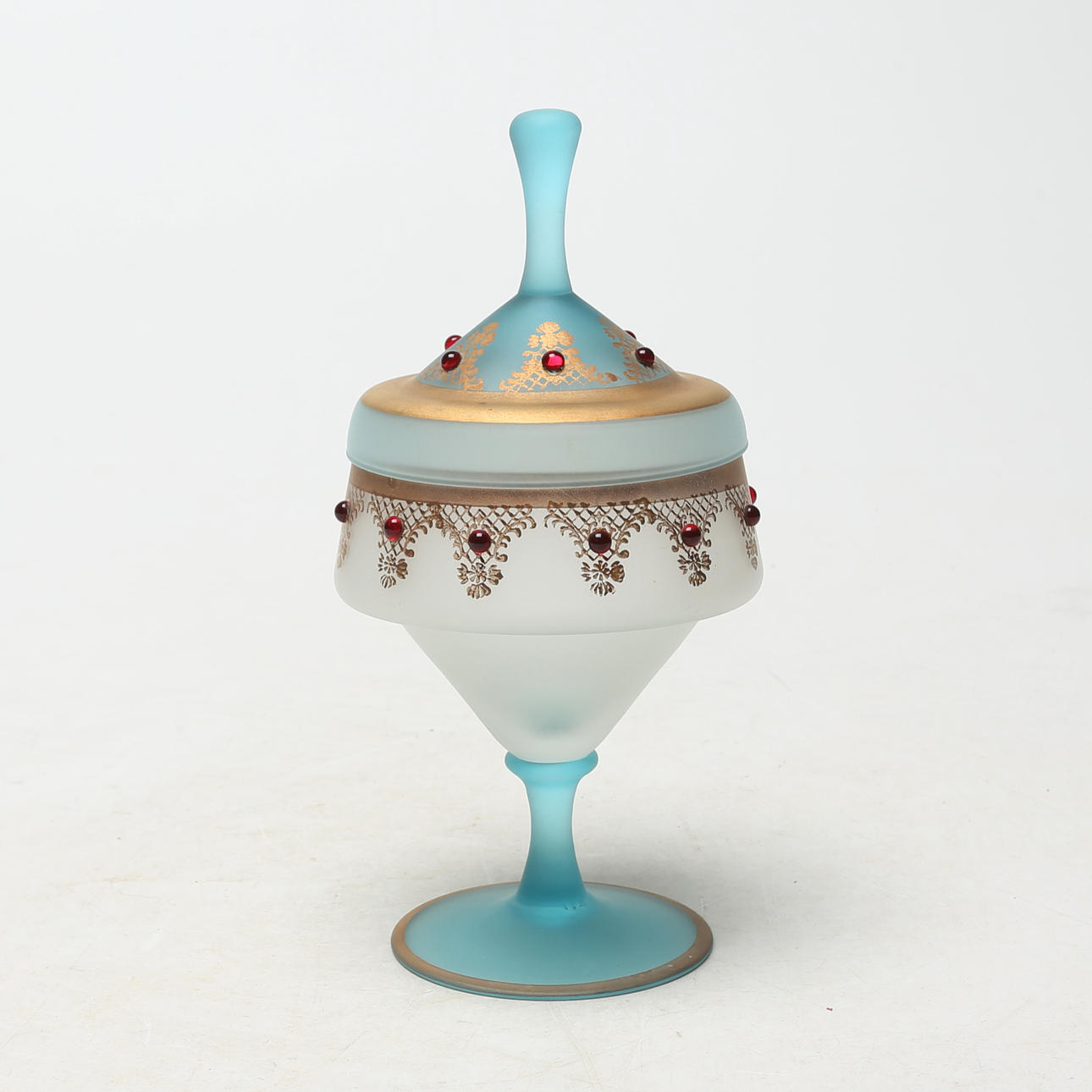 LOCKSKÅL, glas, med pärlor.