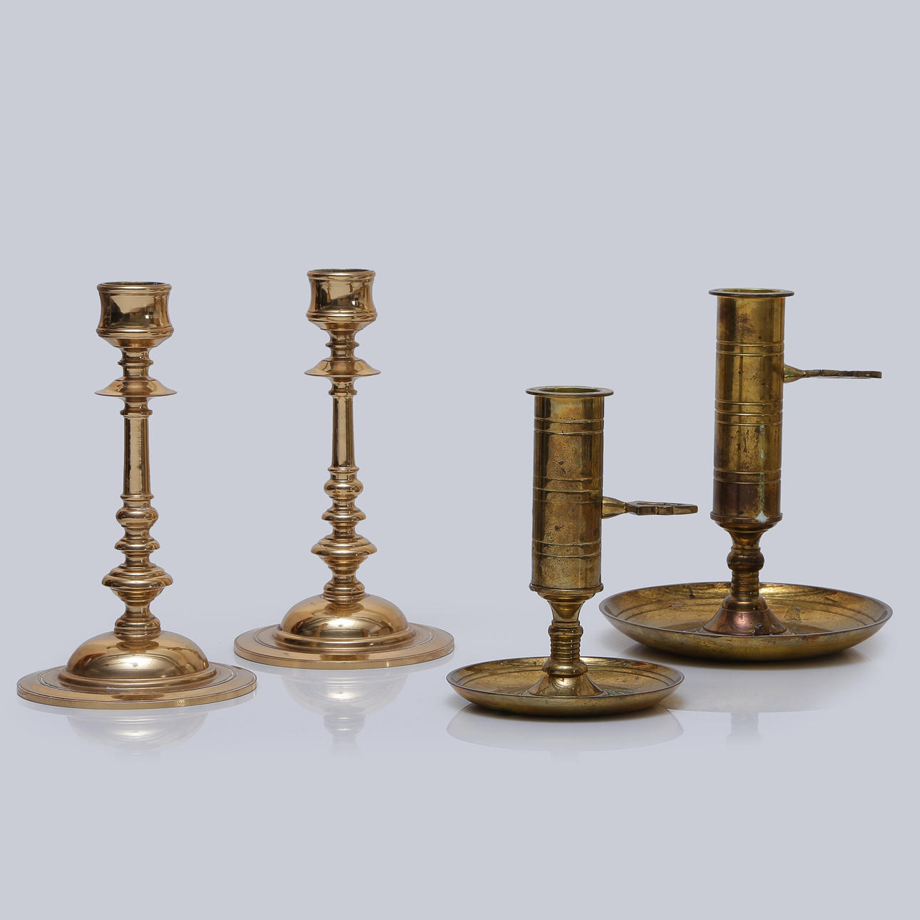 CANDLESTICKS AND NIGHTLIGHT HOLDERS, 4 PCS, SCANDIA, ORE.