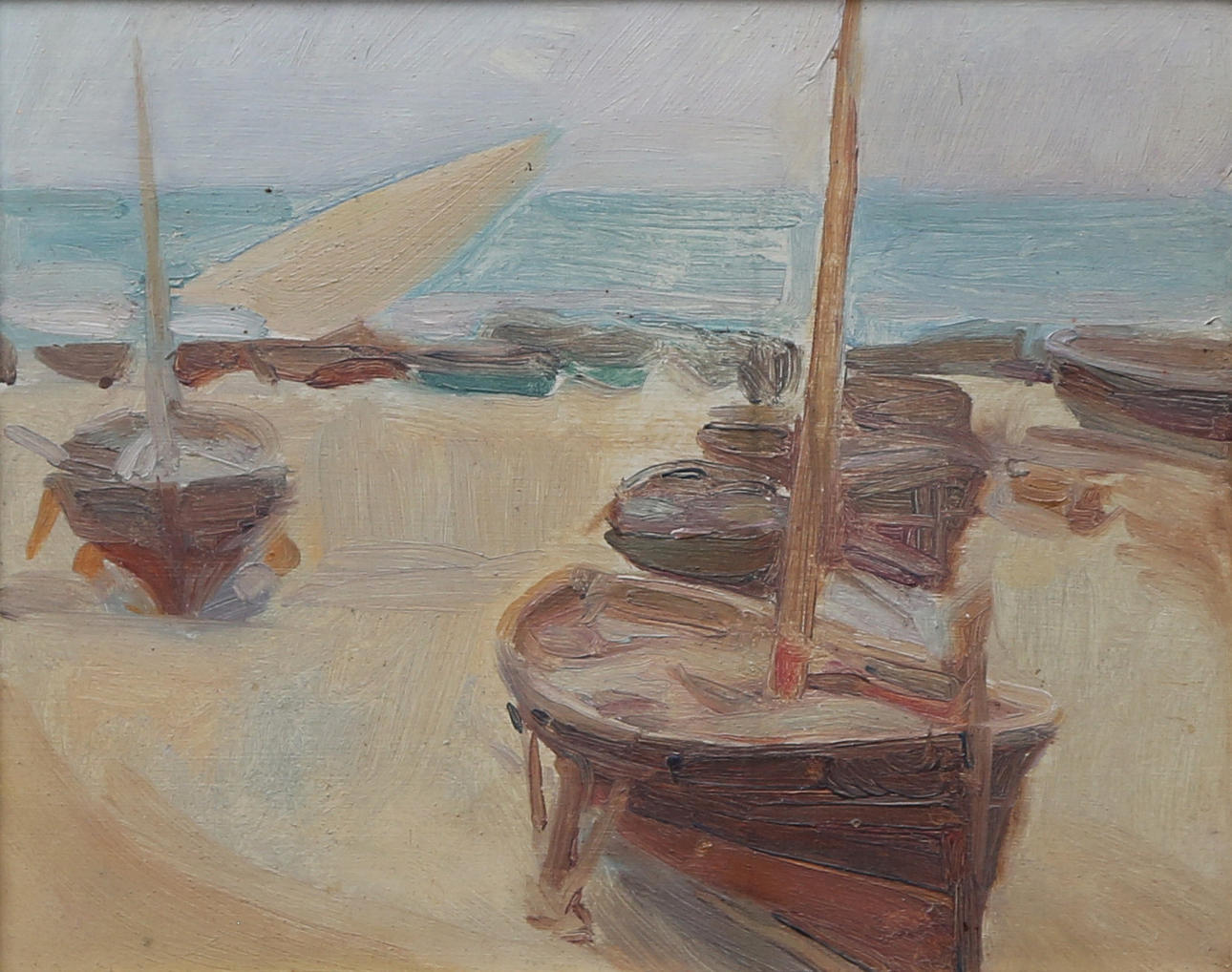 CATALAN SCHOOL, 20TH CENTURY. Boats.