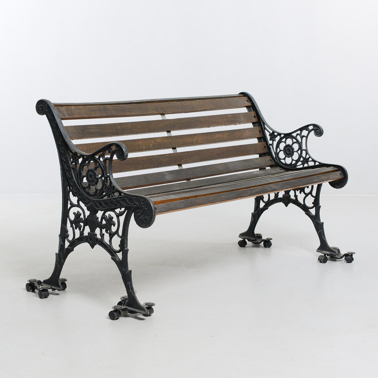 A 20th-century garden bench.