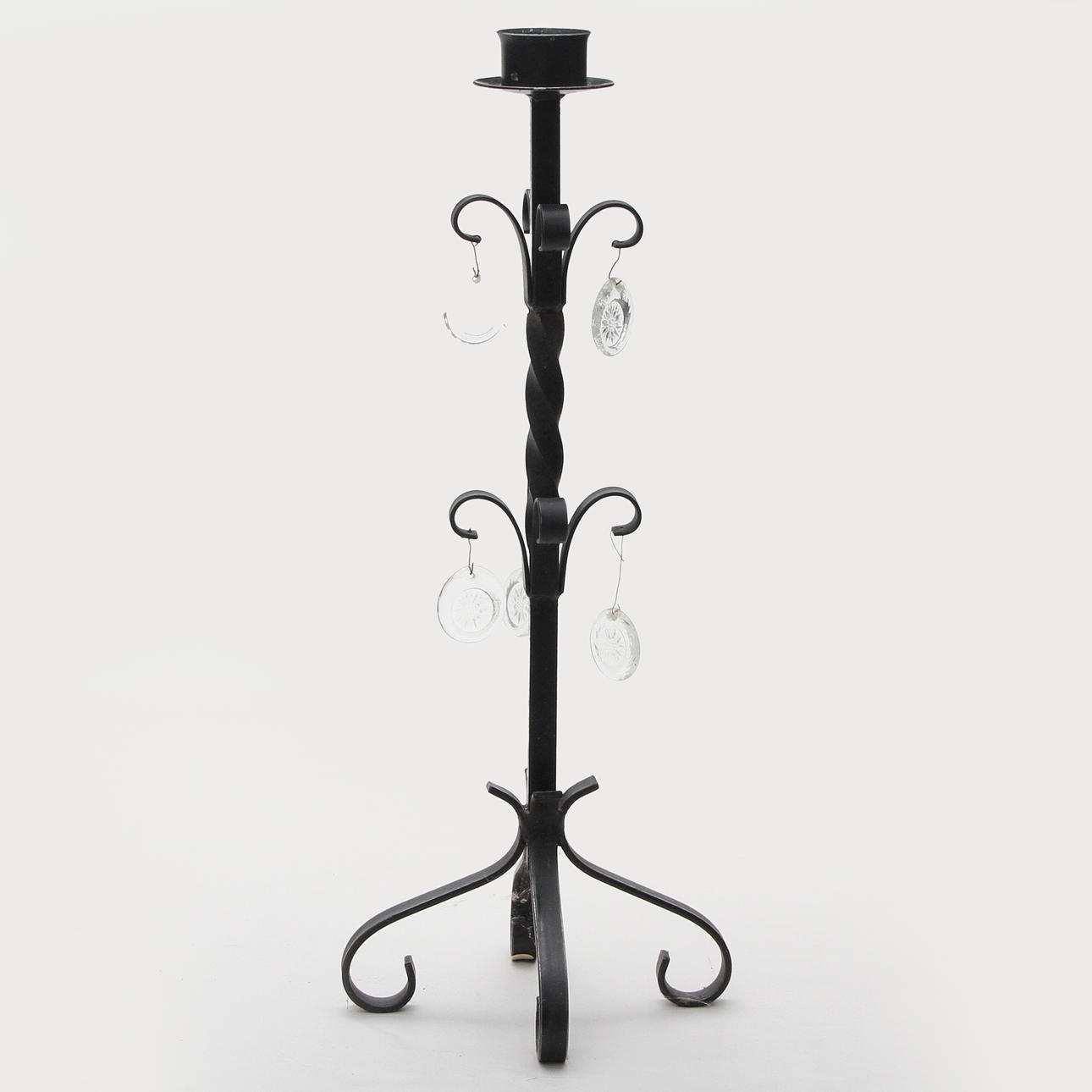 FLOOR CANDLESTICK, metal/glass.