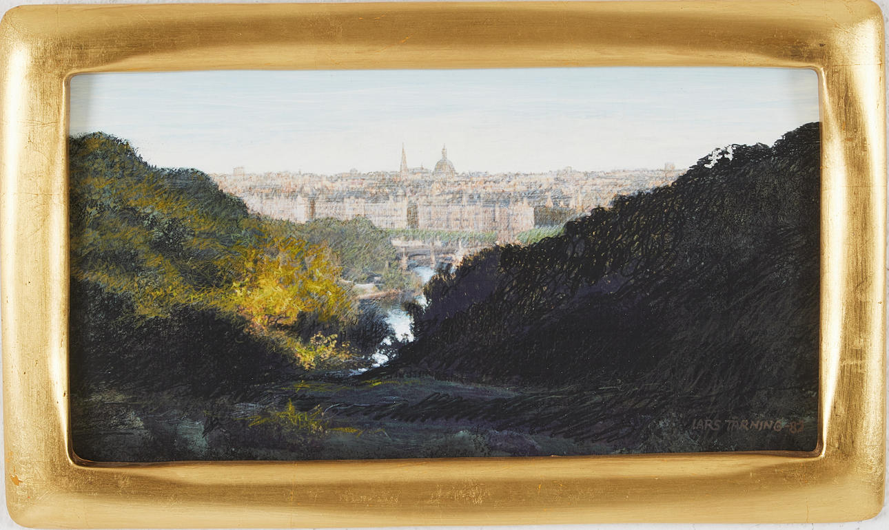 LARS TÄRNING (FÖDD 1945). “View from Skansen”, layer painting on panel, signed and dated -82.