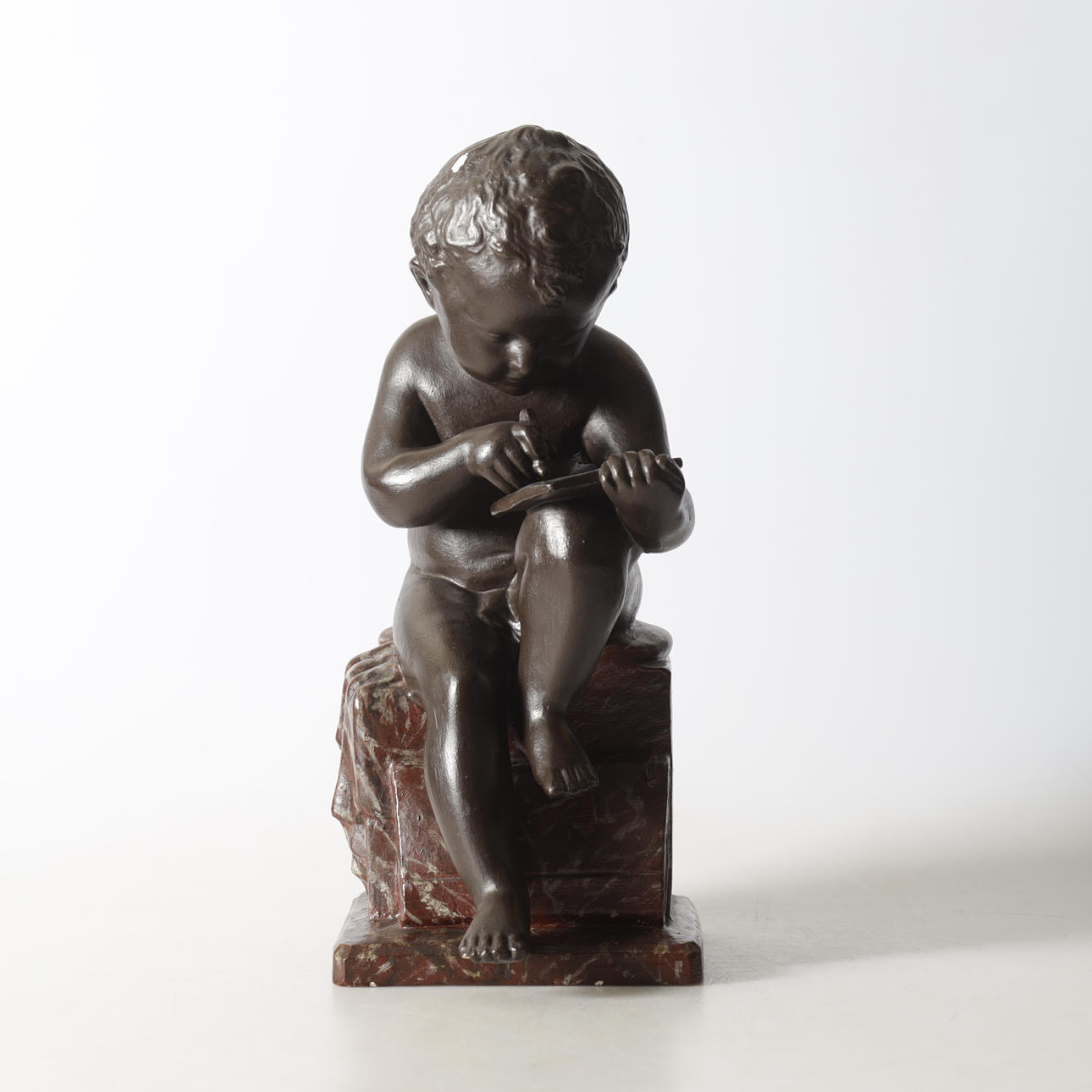 OIDENTIFIERAD KONSTNÄR. Sculpture, plaster, boy.