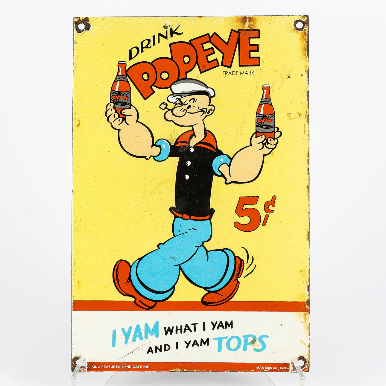 SIGN enameled sheet.